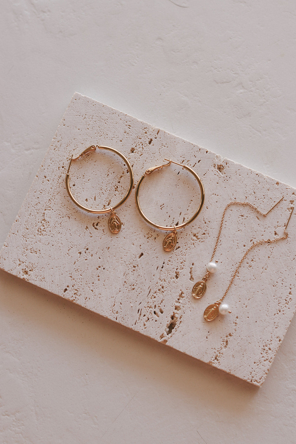 Miraculous Medal Hoop Earrings