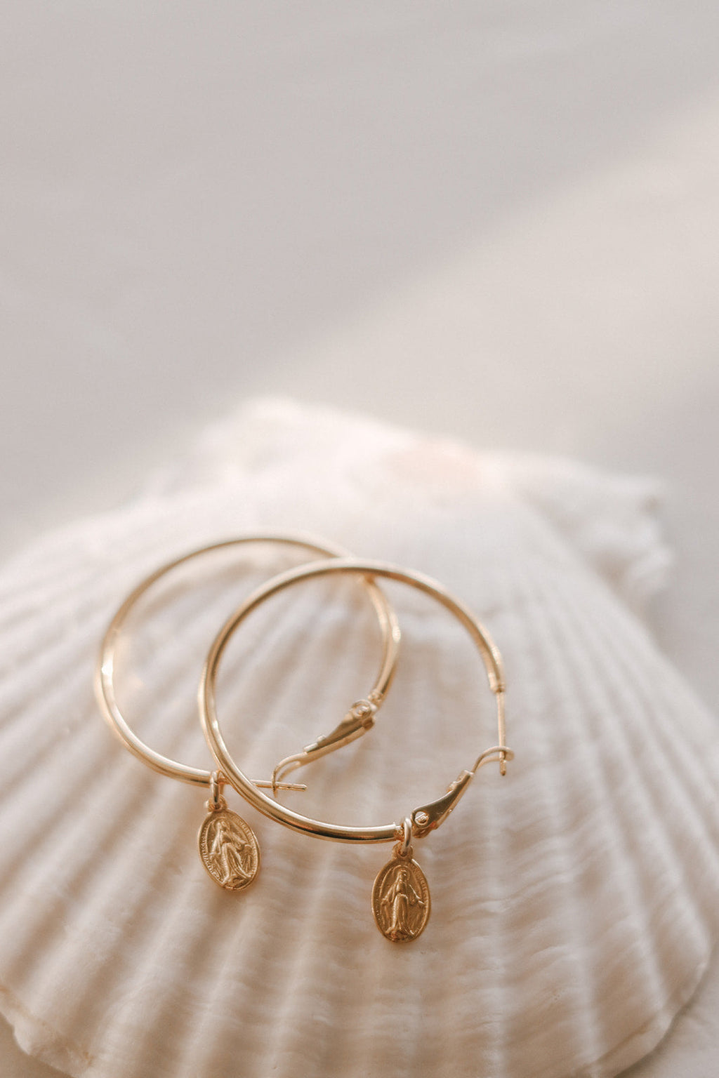 Miraculous Medal Hoop Earrings