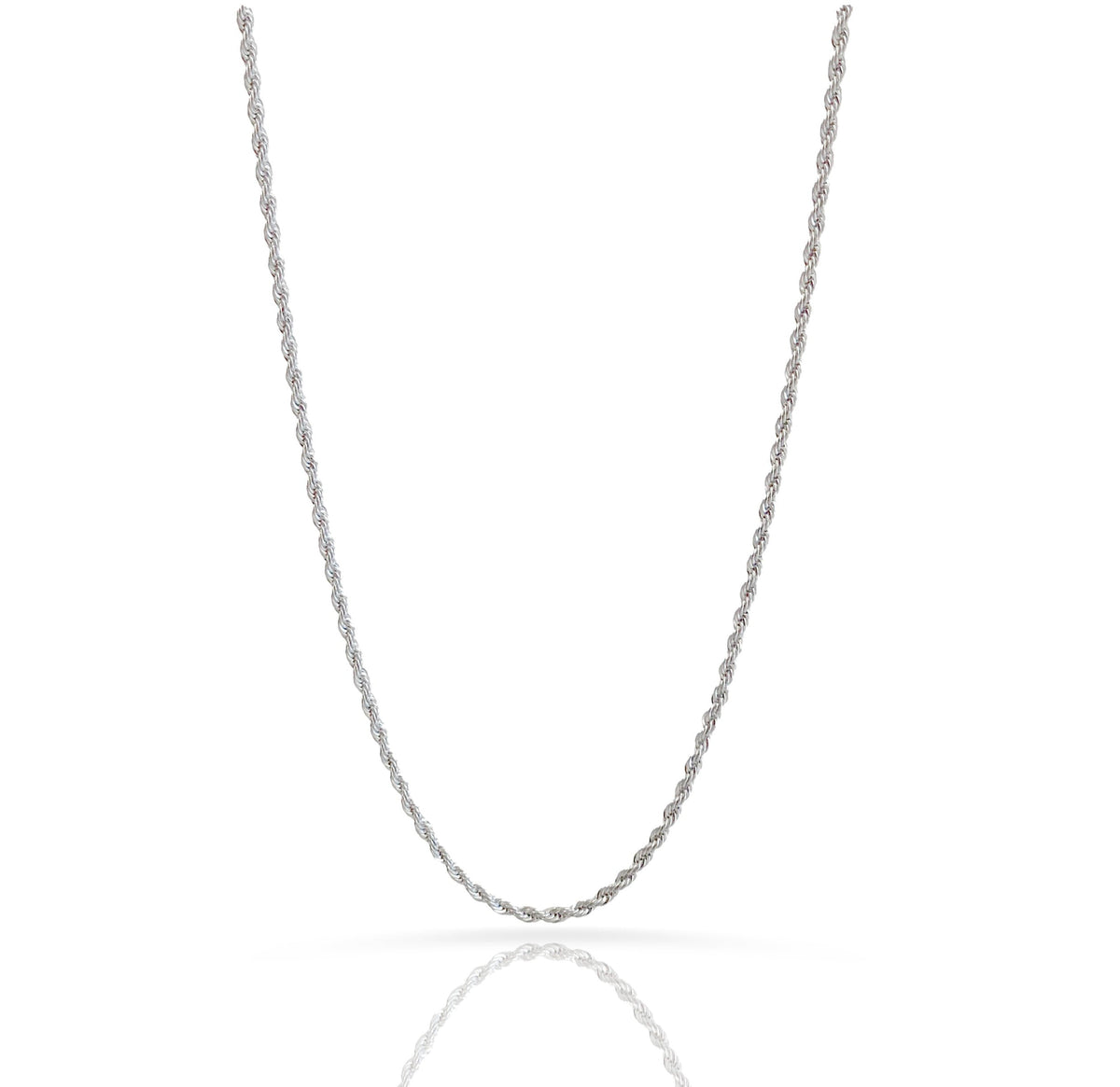 BILLIE THIN SILVER ROPE CHAIN NECKLACE
