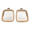 Roped Mother of Pearl Golden Clip Earrings