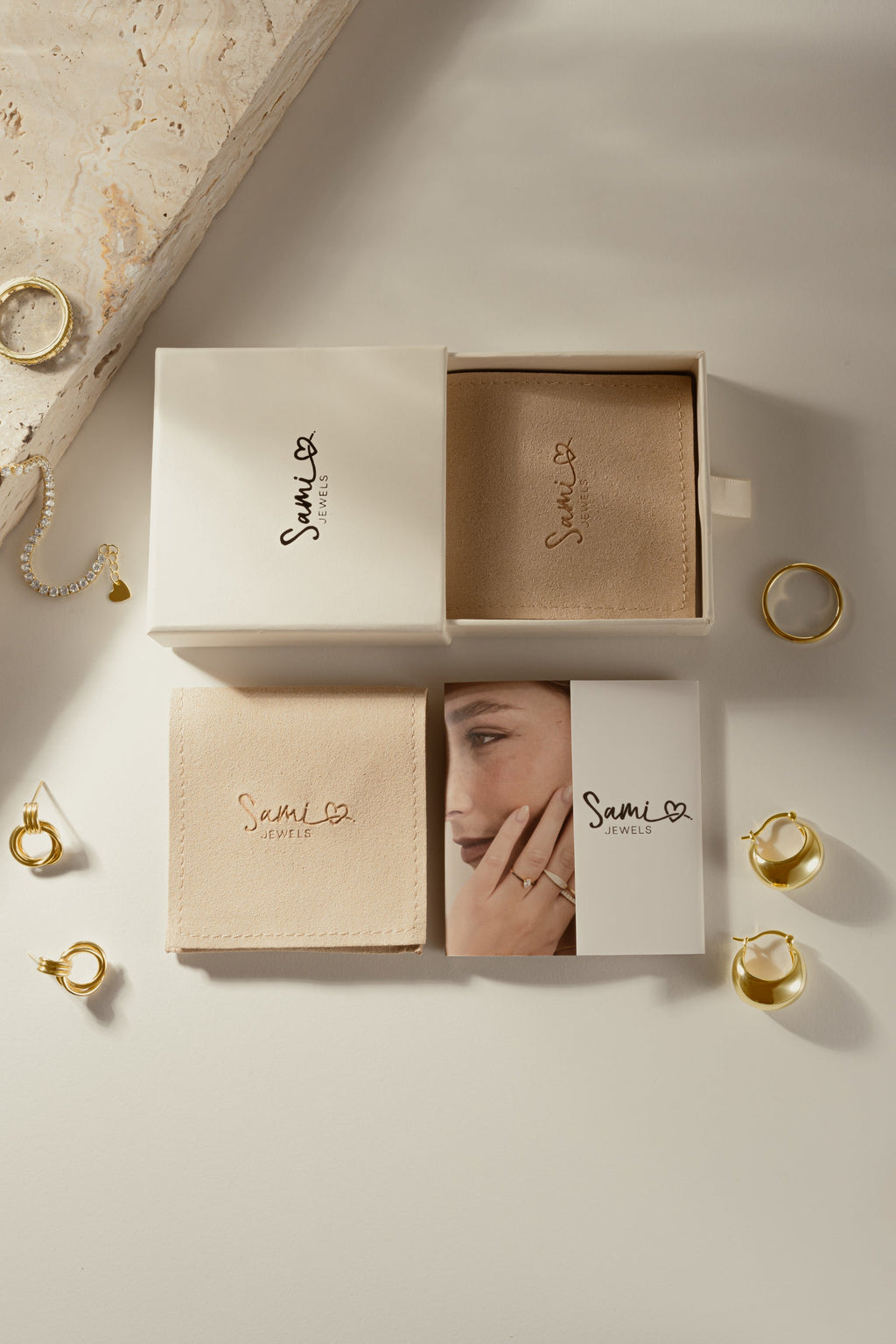White Enamel Chain Ring