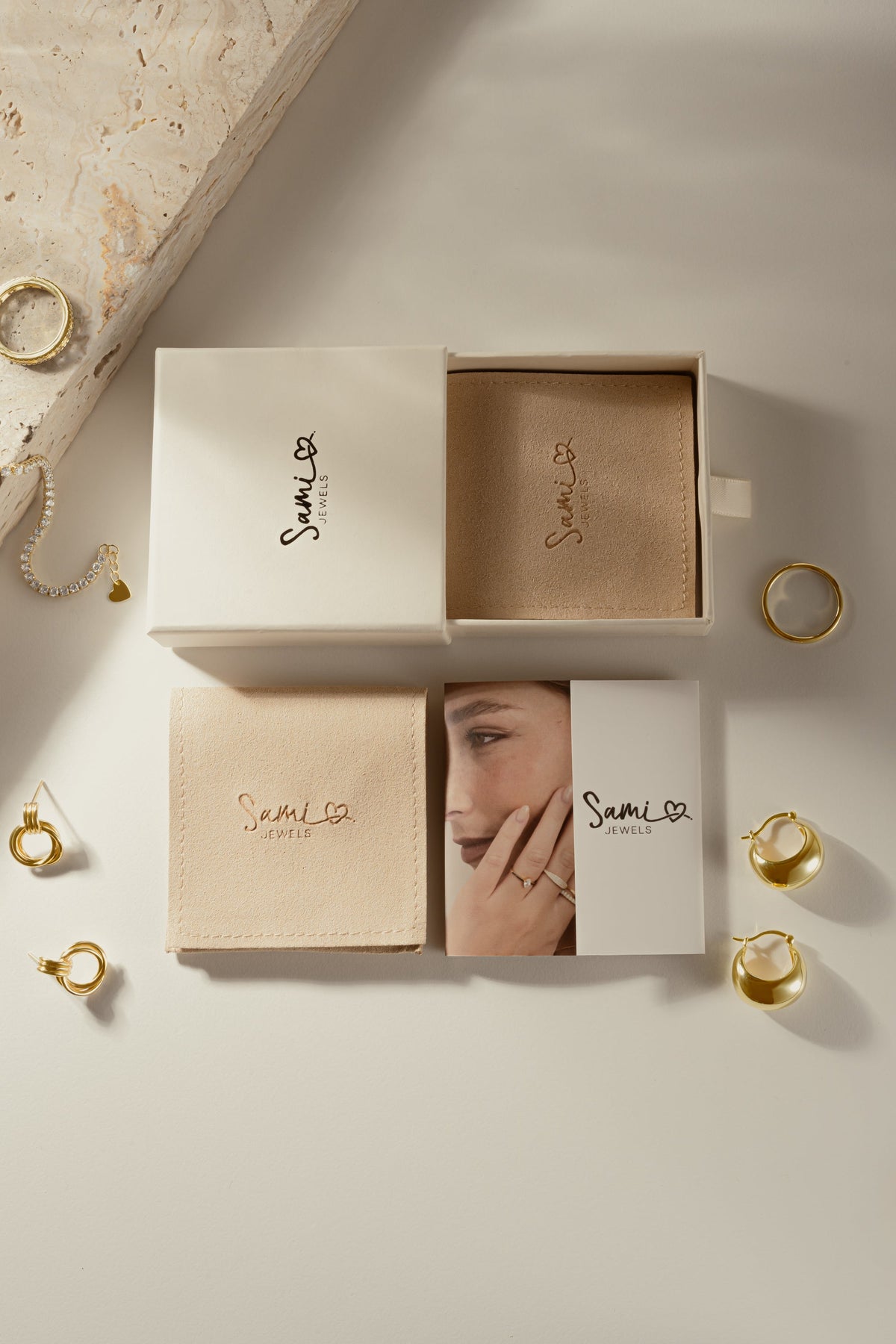 White Enamel Chain Ring