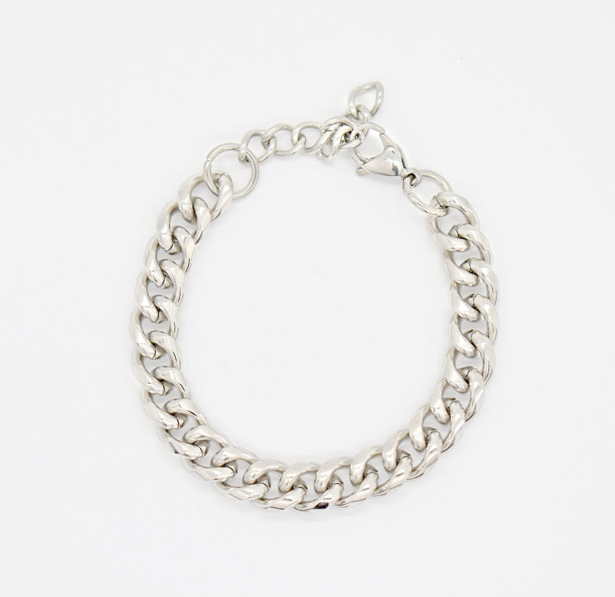 MASON SILVER CUBAN CHAIN BRACELET - SILVER