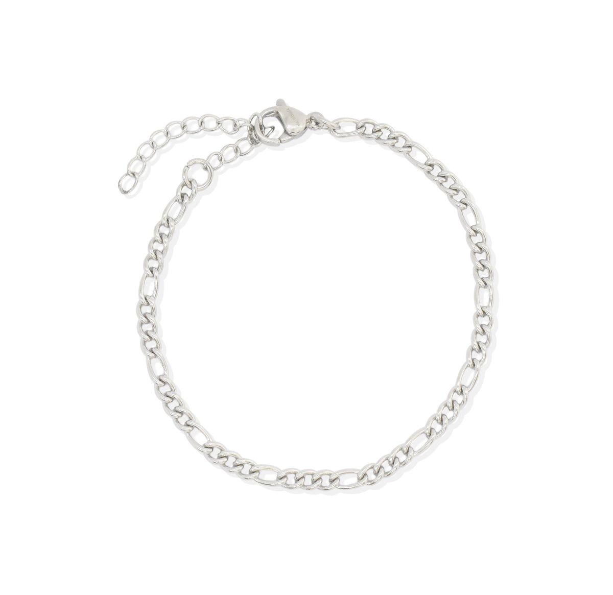BOBBI SILVER FIGARO CHAIN BRACELET