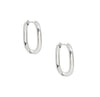 FIONA SILVER OVAL HOOP EARRINGS