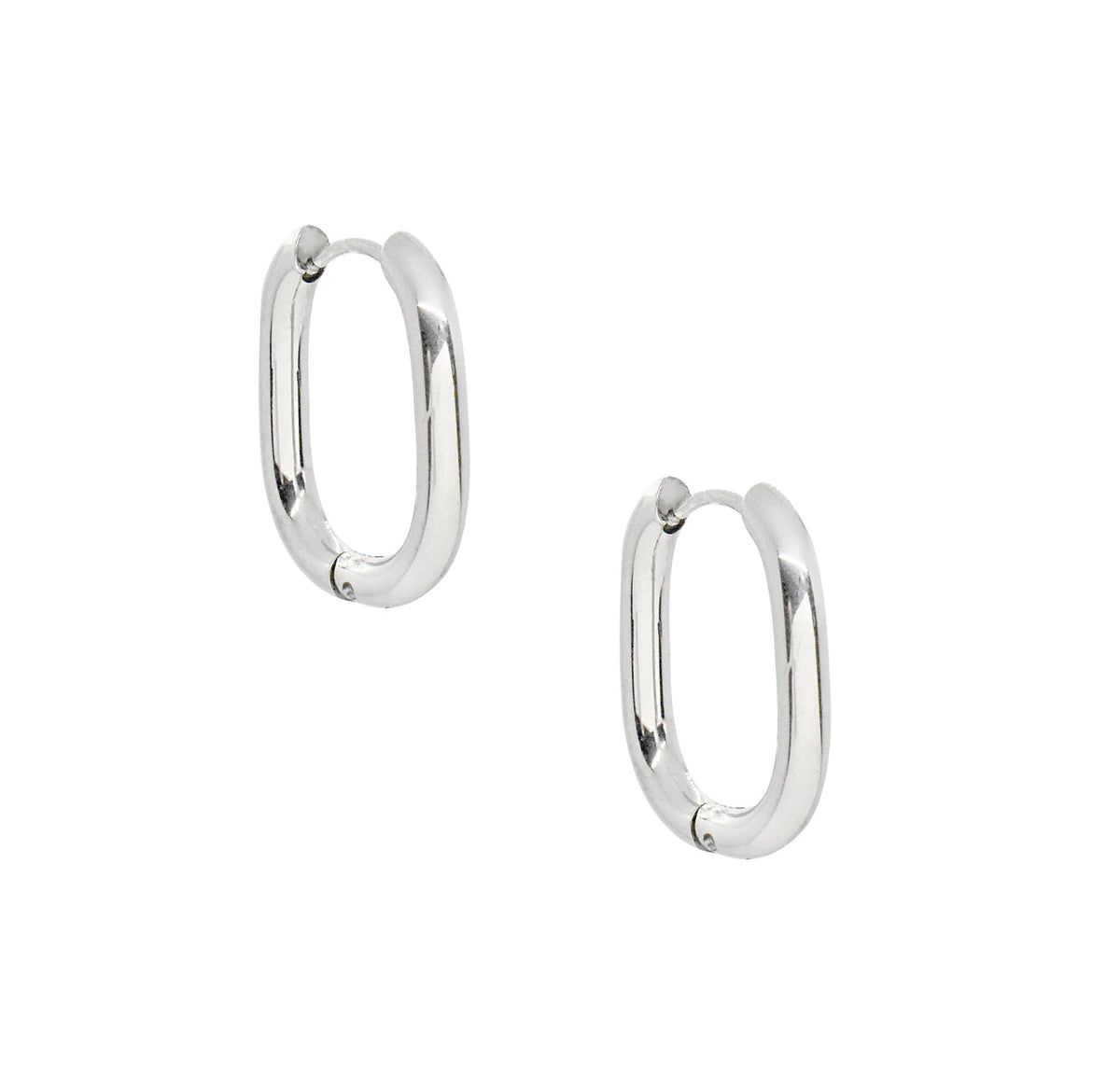 FIONA SILVER OVAL HOOP EARRINGS