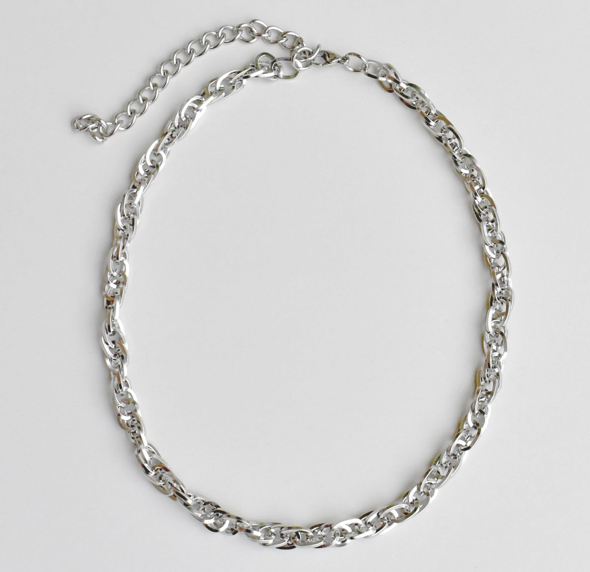 GEMMA SILVER ROPE CHAIN NECKLACE