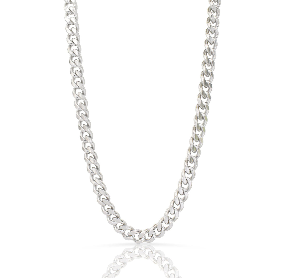 ROSLYN SILVER CURB CHAIN NECKLACE