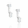 PHOEBE SILVER MARQUIS DIAMOND STUD EAR JACKET EARRINGS