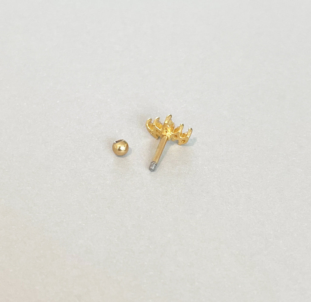 DIANA GOLD MARQUIS CROWN EARRINGS