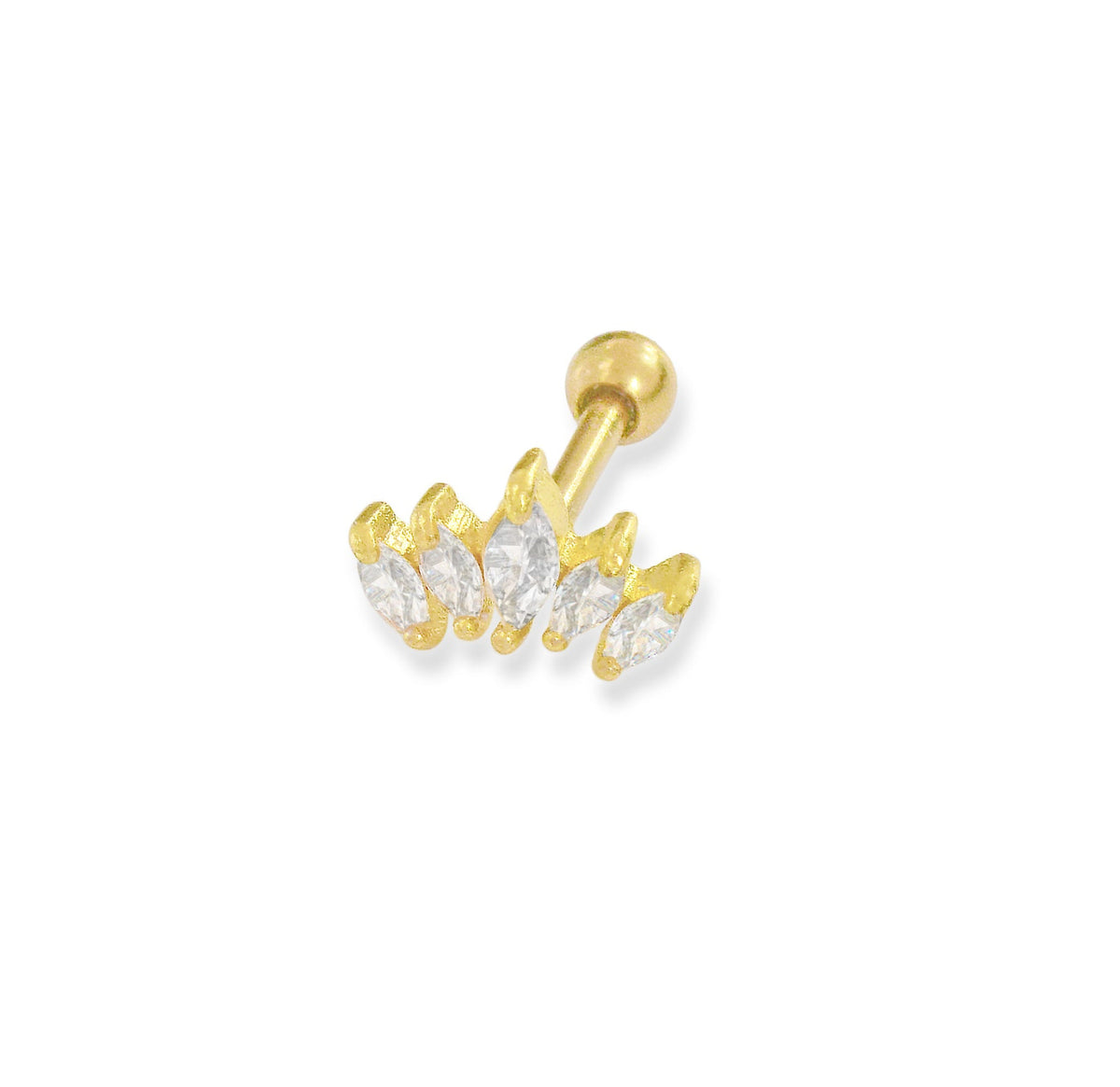 DIANA GOLD MARQUIS CROWN EARRINGS