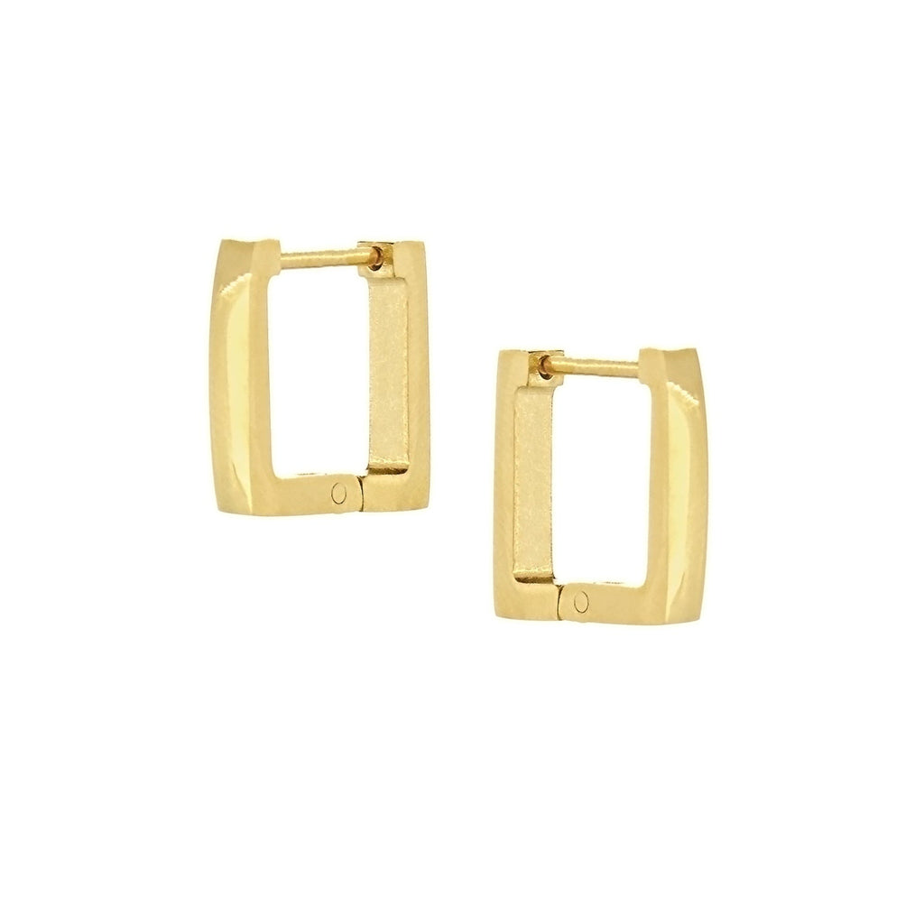 BRIE GOLD SQUARE HUGGIE EARRINGS