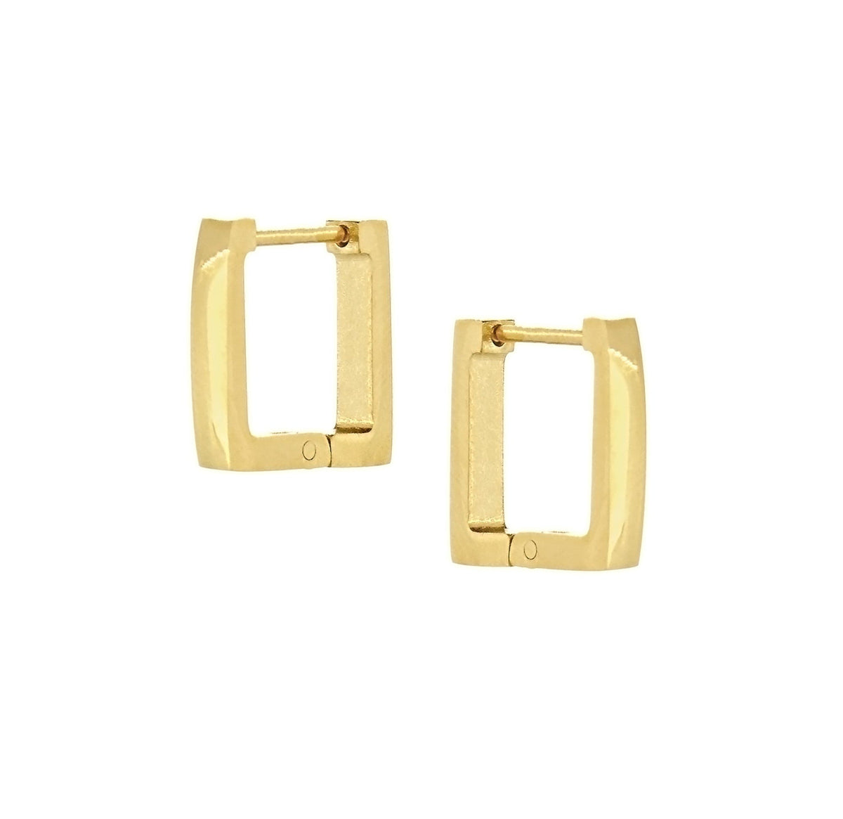 BRIE GOLD SQUARE HUGGIE EARRINGS
