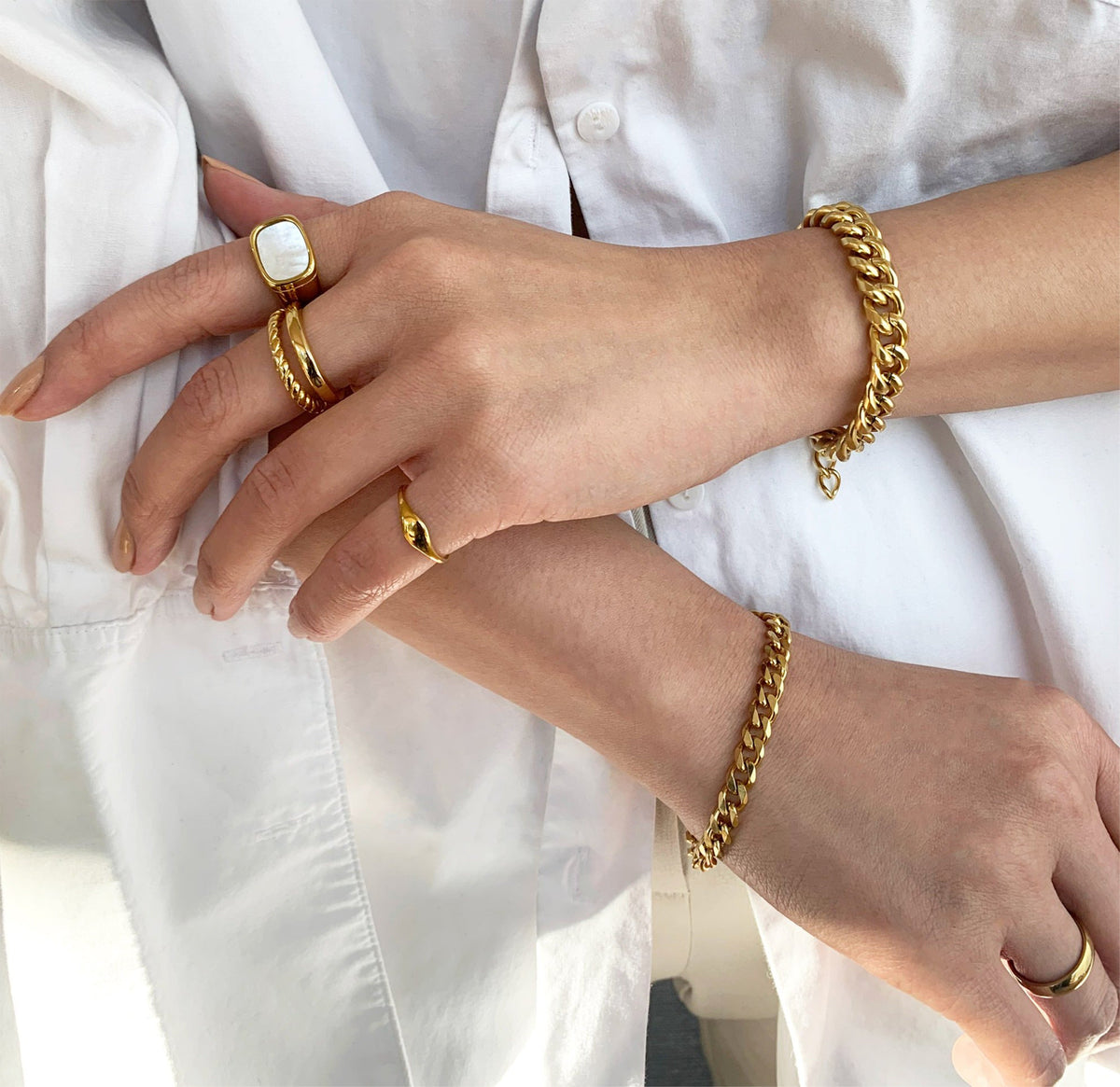 MASON GOLD CUBAN CHAIN BRACELET