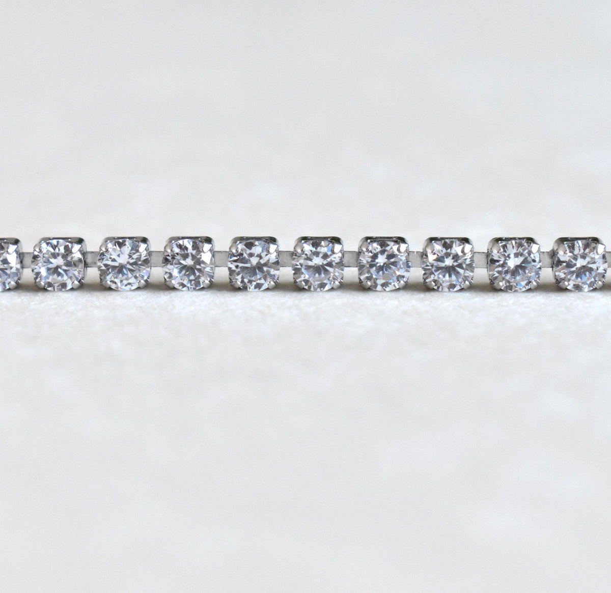 PARIS DAINTY CZ DIAMOND TENNIS BRACELET - SILVER