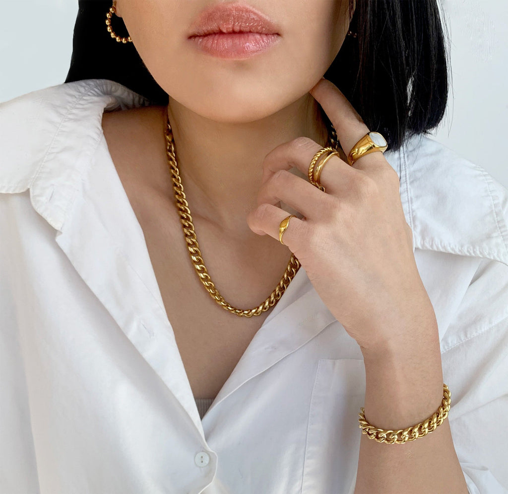 MASON GOLD CUBAN CHAIN BRACELET