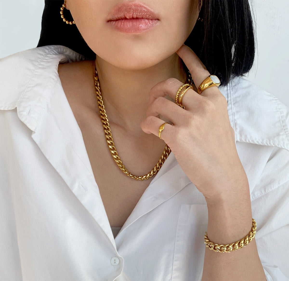 MASON GOLD CUBAN CHAIN BRACELET