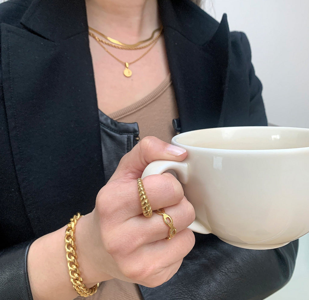 MASON GOLD CUBAN CHAIN BRACELET