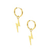MAUDE 2 IN 1 GOLD LIGHTNING BOLT HUGGIE EARRINGS
