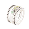 Triple Play Blue Turquoise and Sterling Silver Stack Ring