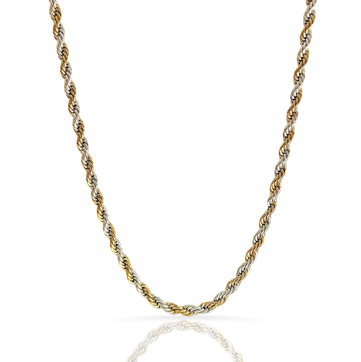 RONNIE TWO TONED ROPE CHAIN NECKLACE