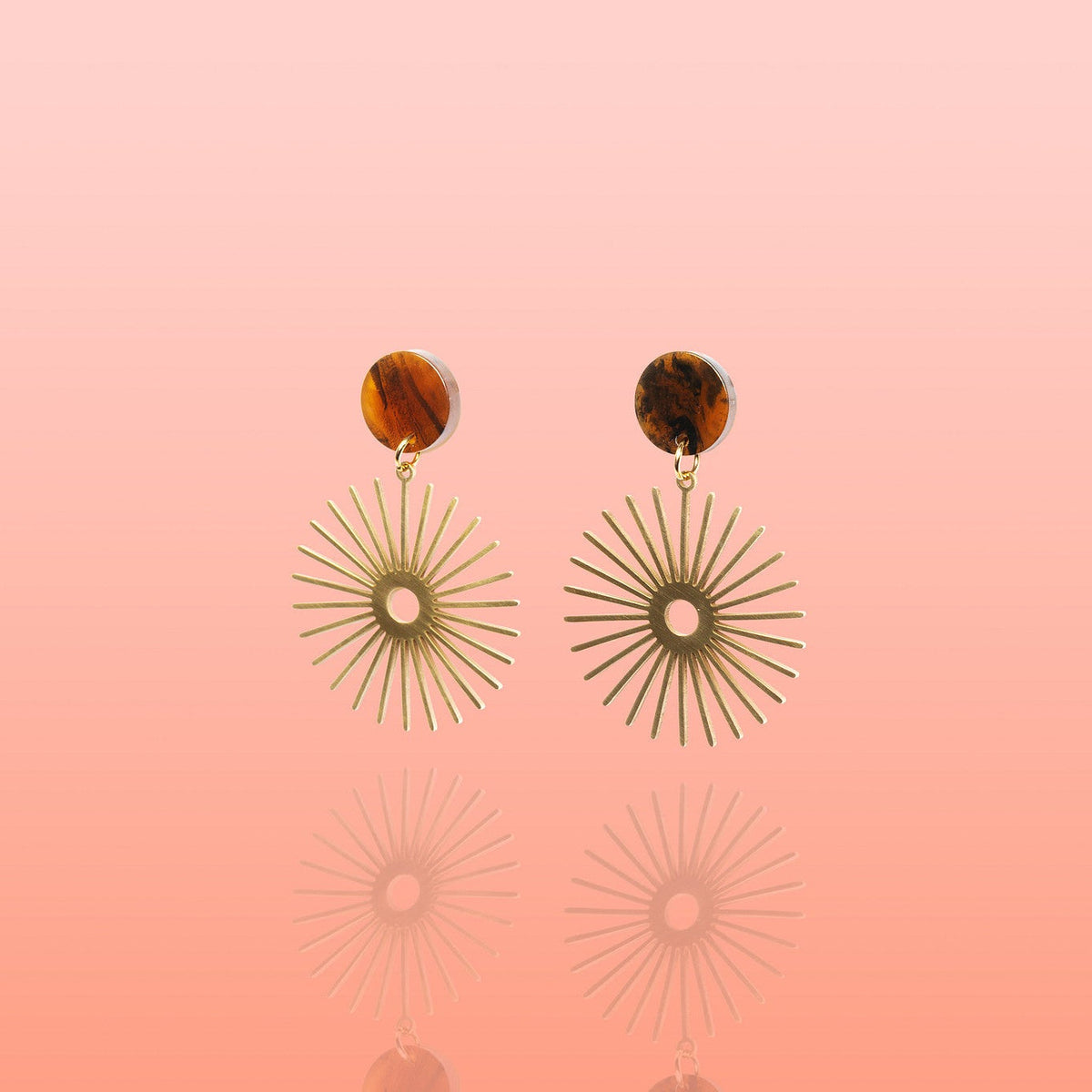 Solana Neutral Sunburst Earrings Water Resistant
