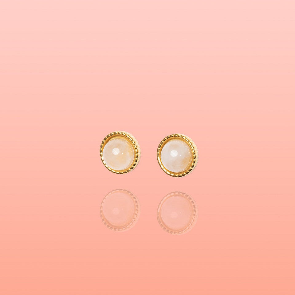 Maria Rose Quarts Studs Water Resistant