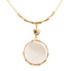 White Mother of Pearl Golden Statement Pendant Necklace