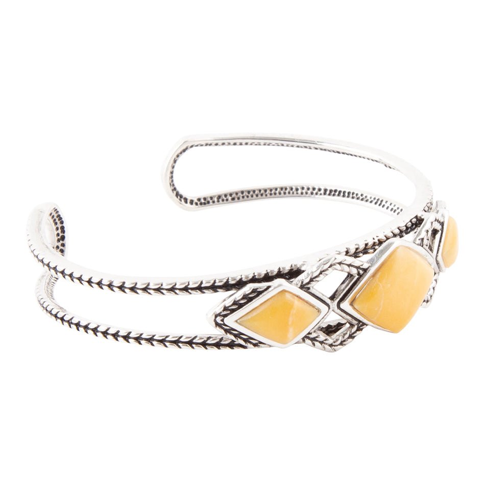 Yellow Agate and Sterling Silver Cuff Bracelet